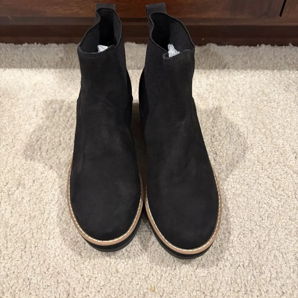 New Eileen Fisher Lilou Nick Recycled Stretch Knit Bootie Wedge Platform Women 7